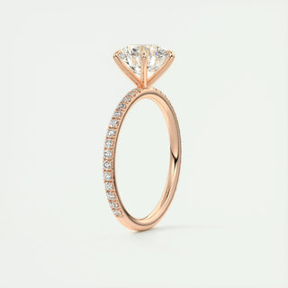 2.0CT Round Cut Moissanite Diamond Pave Engagement Ring