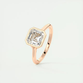 2.03 CT Asscher Cut Bezel Solitaire Moissanite Engagement Ring