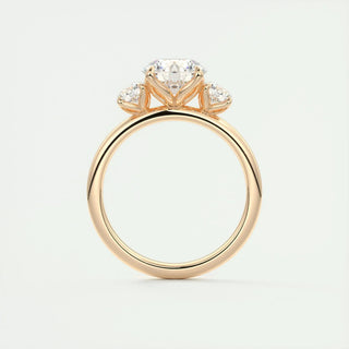 2.0CT Round Cut Three Stone Diamond Moissanite Engagement Ring