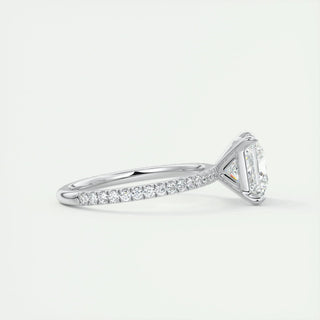 2.08 CT Princess Cut Pave Classic Moissanite Engagement Ring sparkle view