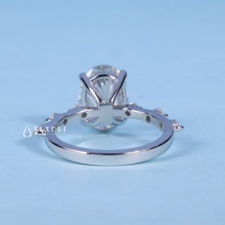 Stunning 1.50ct oval pave moissanite ring top view