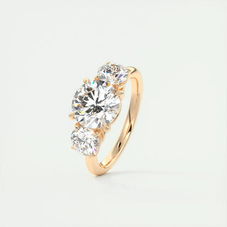2.0 CT Round Cut Three Stone Diamond Moissanite Engagement Ring
