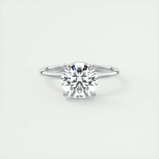 2.0 CT Round Cut Hidden Halo Solitaire Moissanite Engagement Ring