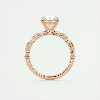 2.0 CT Round Cut Pave Moissanite Engagement Ring