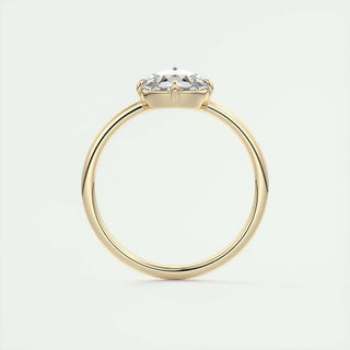 1.19 CT Round Rose Cut Solitaire Moissanite Diamond Engagement Ring