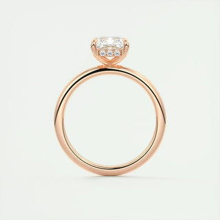 2.10 CT Radiant Cut Hidden Halo Solitaire Moissanite Engagement Ring