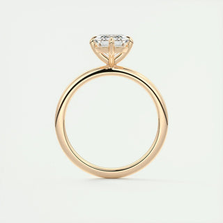1.91 CT Emerald Solitaire Halo Moissanite Engagement Ring front view