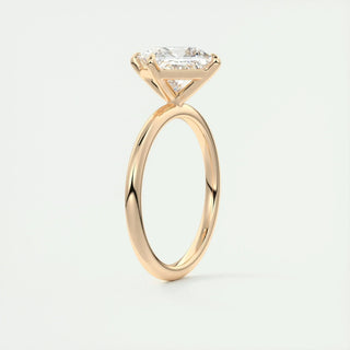 2.08 CT Princess Solitaire Dainty Moissanite Engagement Ring front view
