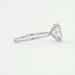 Elegant 1.91ct oval hidden halo moissanite ring sparkle close up