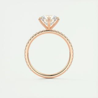 2.0CT Round Cut Moissanite Diamond Pave Engagement Ring