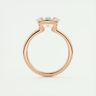 1.91CT Oval Half Bezel Solitaire Moissanite Engagement Ring