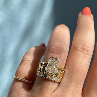 2.10 CT Radiant Cut Solitaire Half Bezel Moissanite Engagement Ring