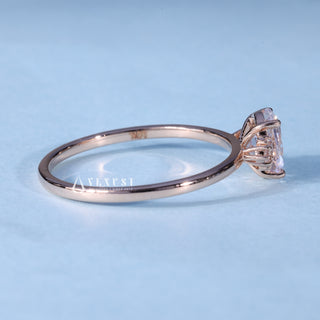 1.0 CT Oval Brilliant Cut Cluster Moissanite Engagement Ring top view