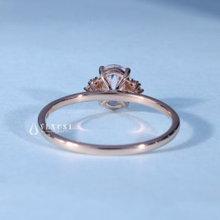 1.0 CT Oval Brilliant Cut Cluster Moissanite Engagement Ring on hand
