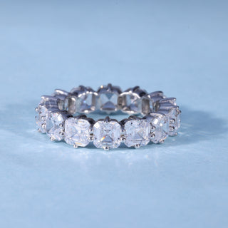 Asscher Moissanite Diamond Full Eternity Wedding Band