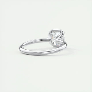 2.15 CT Cushion Half Bezel Solitaire Moissanite Engagement Ring
