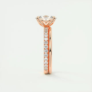 1.91 CT Oval Cut Pave Diamond Moissanite Engagement Ring