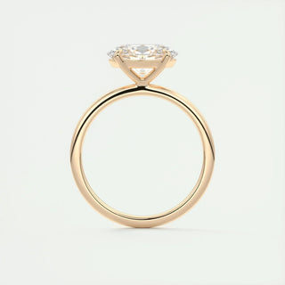 Elegant 1.91ct oval solitaire moissanite ring overhead view