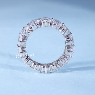 Asscher Moissanite Diamond Full Eternity Wedding Band