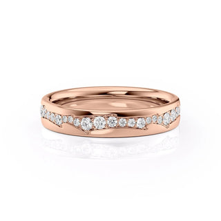 The Diamond Twig Cigar Round Cut Diamond Moissanite Men's Wedding Band