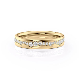 The Diamond Twig Cigar Round Cut Diamond Moissanite Men's Wedding Band
