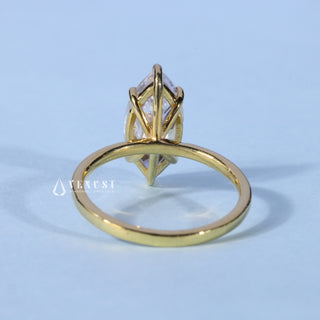 Rear gallery view of Classic Marquise Cut Solitaire Moissanite Engagement Ring