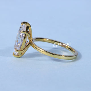 Classic Marquise Cut Solitaire Moissanite Engagement Ring opposite side view
