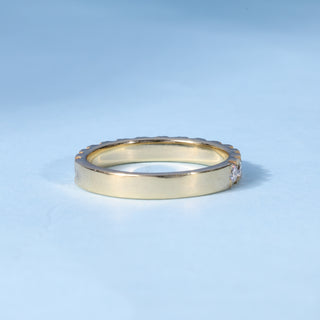 Round Cut Half Eternity Pave Moissanite Diamond Wedding Band
