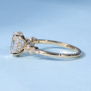 2.0CT Oval Cut Moissanite Diamond Hidden Halo Cluster Engagement Ring