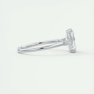 Stunning 1.91ct emerald three stone moissanite ring front view