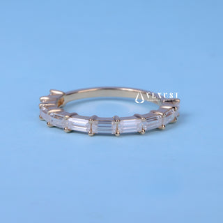 0.60CT Baguette Shaped Bar Set  Moissanite Diamond Wedding Band