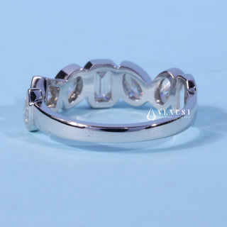 Bezel Set Moissanite Diamond Wedding Bands His And Hers