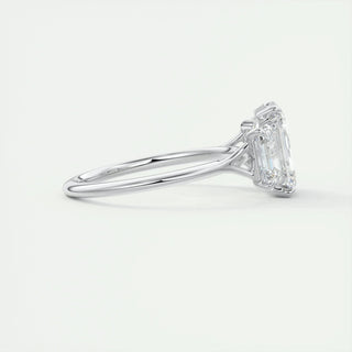 1.91 CT Emerald Cut Three stone Moissanite Engagement Ring sparkle view