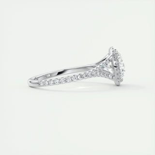 2.0 CT Round Cut Halo Split Shank Diamond Moissanite Engagement Ring