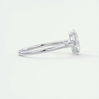 1.91 CT Oval Cut Three Stone Diamond Moissanite Engagement Ring