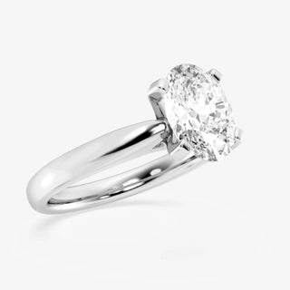 1.0 CT Oval Cut Moissanite Cathedral Set Solitaire Engagement Ring
