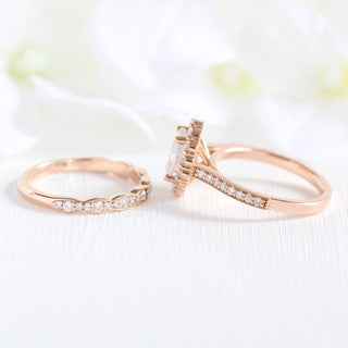 Luminous 1.50ct oval halo moissanite ring side profile view