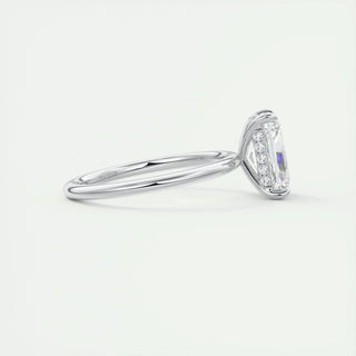 2.10 CT Radiant Cut Hidden Halo Solitaire Moissanite Engagement Ring