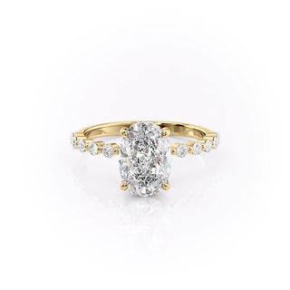 2.10 CT Oval Brilliant Solitaire Moissanite Engagement Ring sparkle view