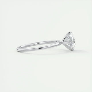 Classic 1.91ct oval hidden halo moissanite ring angled view showing its sparkle