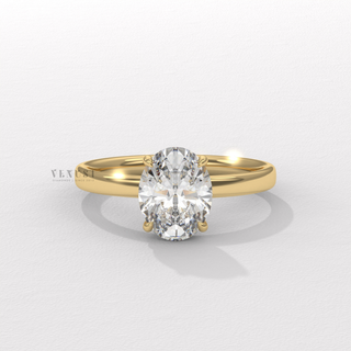 Oval cut moissanite engagement ring with clean setting