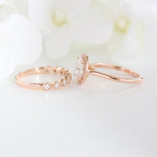Delicate 2.30ct cushion halo moissanite ring close up of the setting