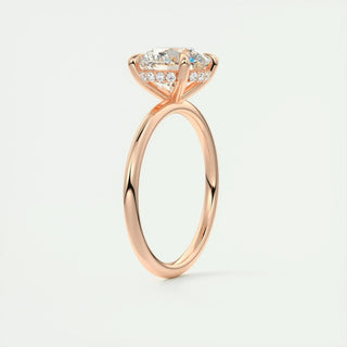 2.0 CT Round Cut Hidden Halo Solitaire Moissanite Engagement Ring