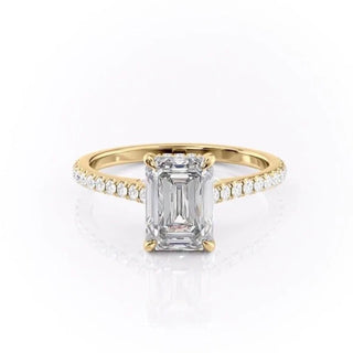 2.10 CT Emerald Solitaire Bridal Moissanite Engagement Ring sparkle view