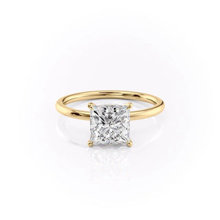 2.08 CT Princess Solitaire Moissanite Engagement Ring on hand