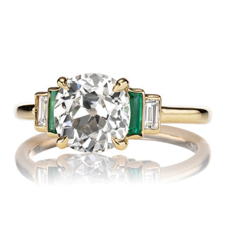 vintage moissanite rings five stone setting detail