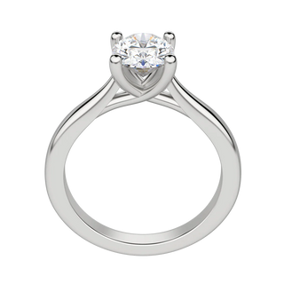 Vintage 1.33ct oval solitaire moissanite ring close up of the setting
