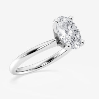 2.0 CT Oval Solitaire Sparkling Moissanite Engagement Ring side view