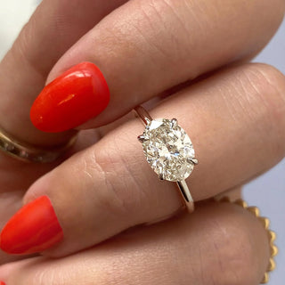 Bold 1.91ct oval solitaire moissanite ring sparkle close up