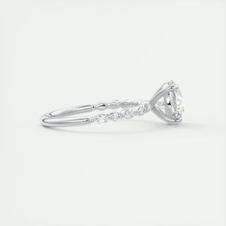 2.0 CT Round Cut Pave Moissanite Engagement Ring